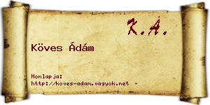 Köves Ádám névjegykártya